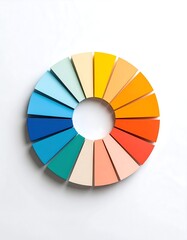 Obraz premium Colorful Wheel of Painted Wedges A Vibrant Spectrum