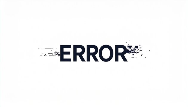 The word "ERROR" in bold black text, with a pixelated, glitching effect on the edges, against a white background.
