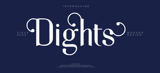 Dights , Abstract modern urban alphabet fonts. Typography sport, simple, technology, fashion, digital, future creative logo font. vector illustration