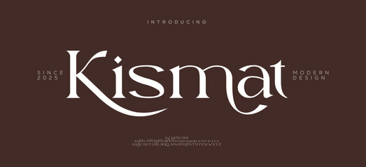 Kismat  alphabet letters font. Typography elegant wedding classic lettering serif fonts decorative vintage retro. vector illustration