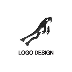 cute frog logo design monogram
