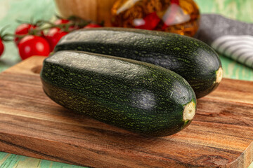 Young fresh raw green zucchini