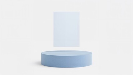Plain blue platform devoid of any display