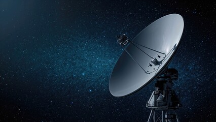 Equipment for satellite television and radio transmission with a powerful dish.