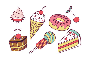 Sweet Delights: A delightful assortment of colorful sweets, each with its own unique charm and flavor, inviting the viewer to indulge in a moment of pure enjoyment. 