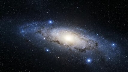 Zoom Out From Galaxy Core to Outer Spiral Full Milky Way Scale - Powered by Adobe