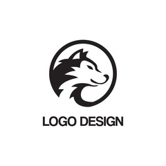 Wolf head logo design monogram