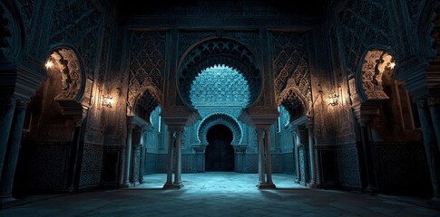 Obraz premium Mystic Moorish Arch Night View
