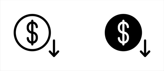 Reduce Expense Icon set Vector Symbol Design Illustration