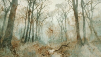 Obraz premium A conceptual long exposure shot capturing forest trees