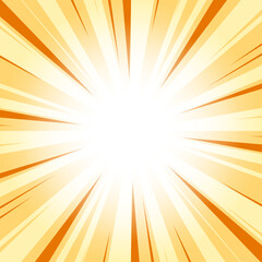 Obraz premium Princeton Orange Abstract Glowing Sunburst Background. Yellow Color Glow Effect Sunburst Background for Presentation, Banner, Poster, Flyer, Sales. Pop Art Poster for Summer and Spring Theme.