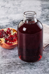 Sweet vitamin pomegranate juice glass