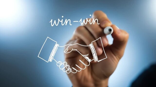 Hands forming win-win agreement concept