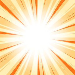 Obraz premium Pumpkin Orange Abstract Glowing Sunburst Background. Yellow Color Glow Effect Sunburst Background for Presentation, Banner, Poster, Flyer, Sales. Pop Art Poster for Summer and Spring Theme.