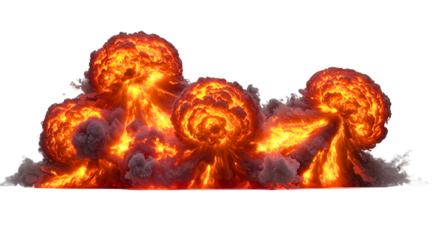 Spectacular fiery explosion with billowing smoke, a dramatic and powerful visual for intense projects now
