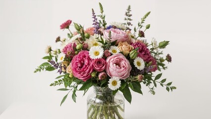 A floral arrangement displayed in a container