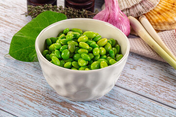 Edamame beans in the bowl