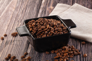 Roasted brown araboca coffee beans