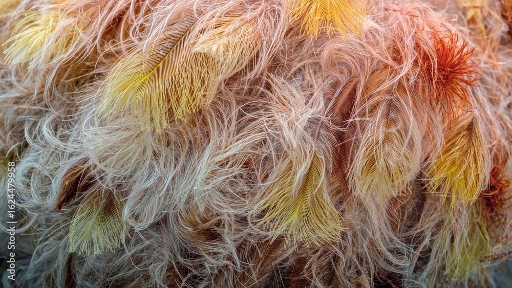 Canvas Prints close-up image showcasing feathers with yellow-tipped edges