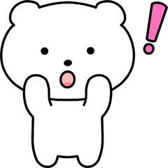 white bear with exclamation mark