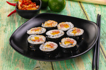 Koream homemade roll Kimbap with nori seaweed