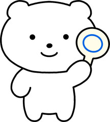 white bear with o sign