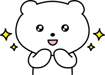 white bear looking forward something