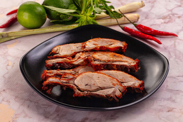 Roasted gourmet duck fillet slices