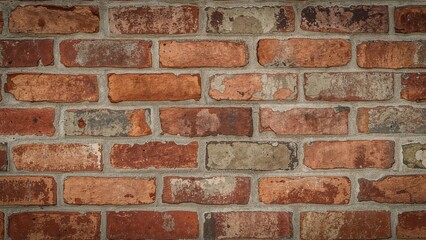 Fototapeta premium Authentic photo of an aged brick wall backdrop