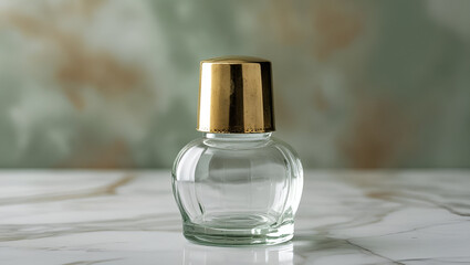 Minimalist bottle with visible liquid inside and no label placed on clean white background in sleek design
