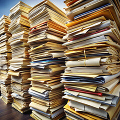 Obraz premium a massive stack of papers documents and files