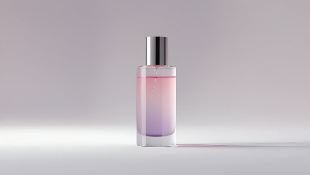 Minimalist bottle with visible liquid inside and no label placed on clean white background in sleek design
