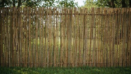 Visual of a bamboo screen as the backdrop