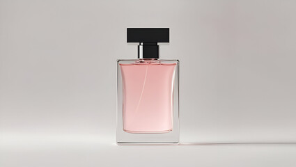 Minimalist bottle with visible liquid inside and no label placed on clean white background in sleek design
