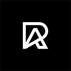 This elegant RA/AR monogram logo is a minimalist and futuristic design. The sleek lines and sharp angles create a sophisticated brand identity, perfect for a modern, forward-thinking business.