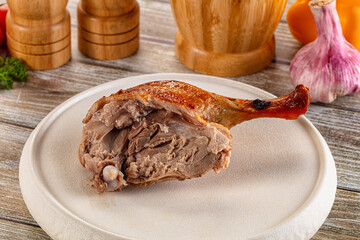 Gourmet roasted tasty duck leg