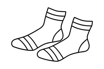Socks outline coloring book page, Socks line art vector drawing illustration