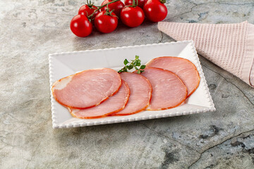 Cured dry pork meat slices