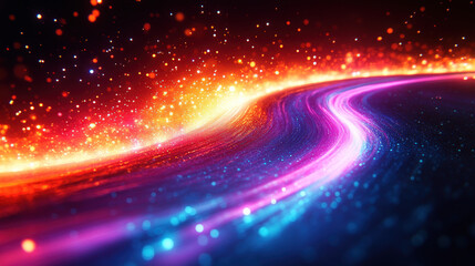 Obraz premium Abstract glowing streaks, vibrant colors