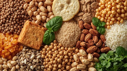 Obraz premium Variety of vegan-friendly plant proteins