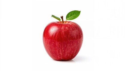 Single red fruit displayed against a clean white surface, highlighting agriculture and nature