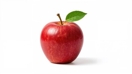 Isolated apple against a white backdrop