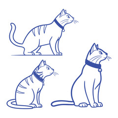 Line art cats, dogs, fish, and deer—all types of animals / Professional various types of line art animal set