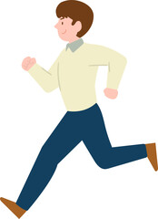 Illustration of Running Man Character in Flat Vector Style