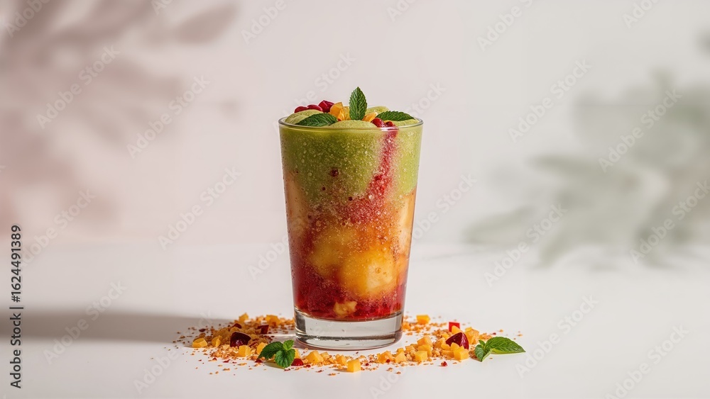 Canvas Prints a refreshing fruit smoothie accompanied by relaxing tunes.