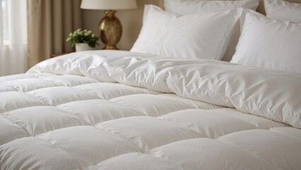 Zoomed-in perspective of a tidy bed