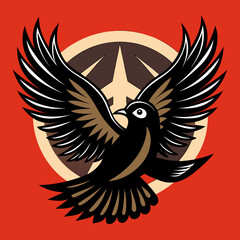 "Peace dove black vector for anti-war themes"