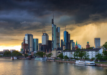 Thunderstorm over the skyline of Frankfurt