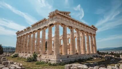 Obraz premium Timeless stone structure with vibrant sky above