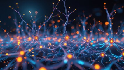 Neural Network Activity with Glowing Brain Connections, High-Resolution Concept Art	
